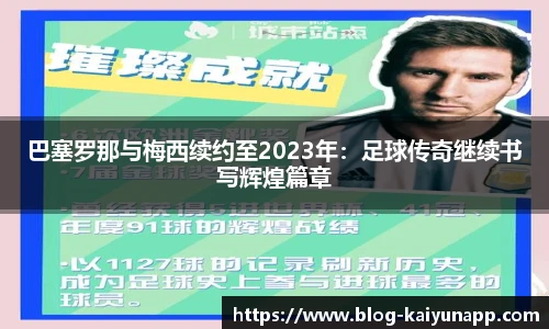 巴塞罗那与梅西续约至2023年：足球传奇继续书写辉煌篇章
